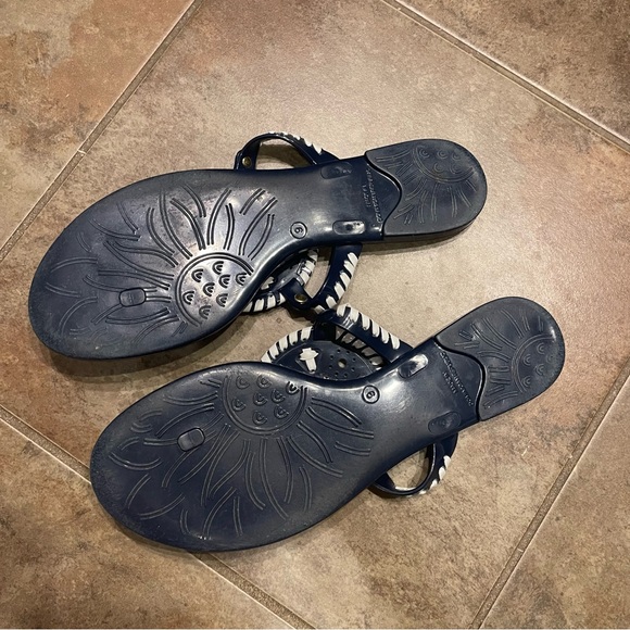 Jack Rogers navy & white stripe jelly sandals size 9, Georgica - Picture 4 of 4